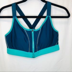 Fabletics Green & Blue Sports Bra